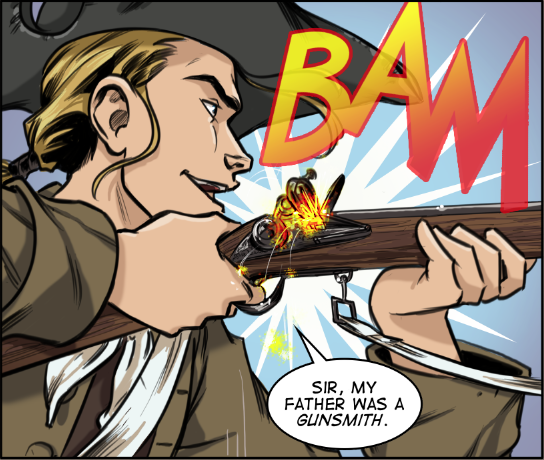 Alan shoots his gun at Bunker Hill.